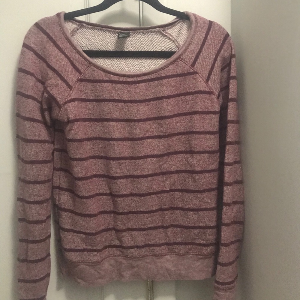 Maroon nollie sweater with stripes